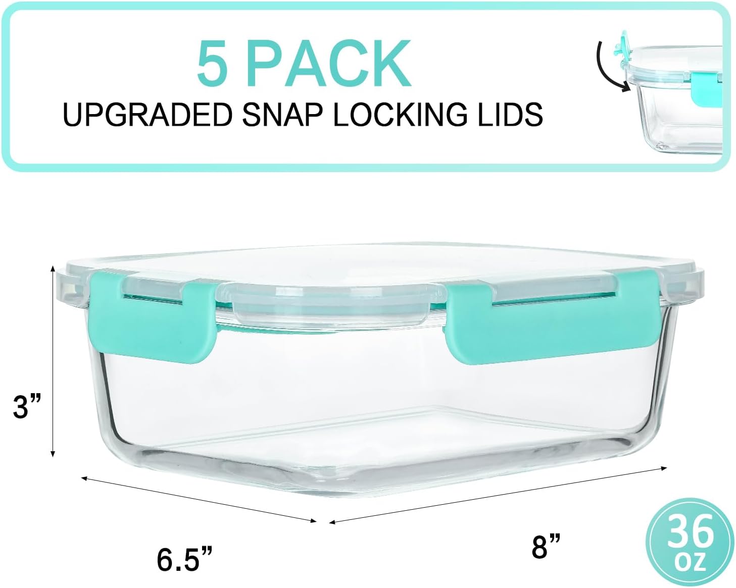 Glass Food Storage Containers with Lids - Image 2