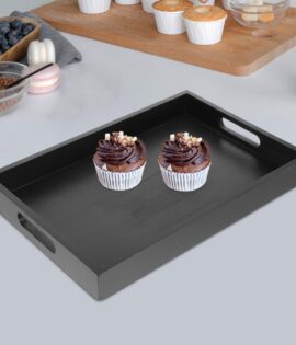 Rectangular Wooden Serving Tray with Handle