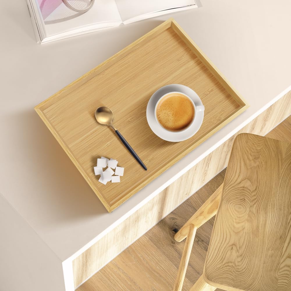 Rectangular Bamboo Serving Tray Set - Image 2