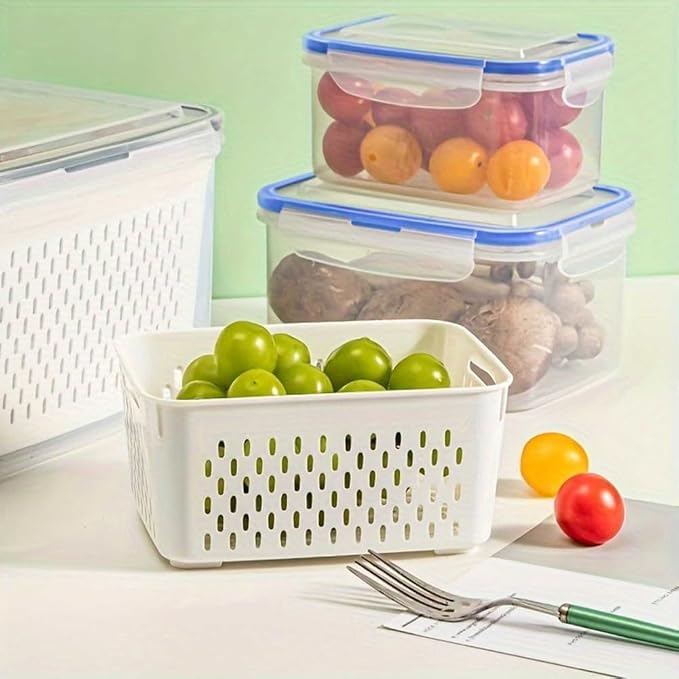 Fruit and Vegetable Storage Containers with Colanders