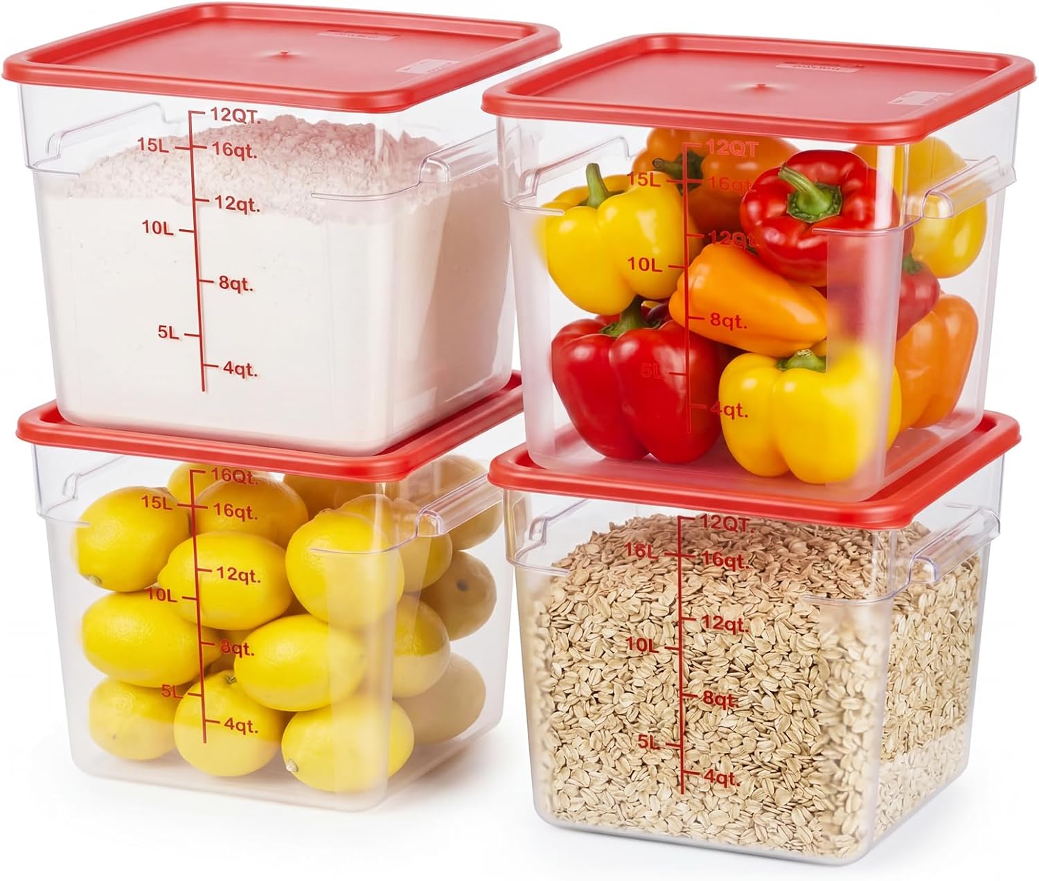 Large Square Food Storage Containers with Lids