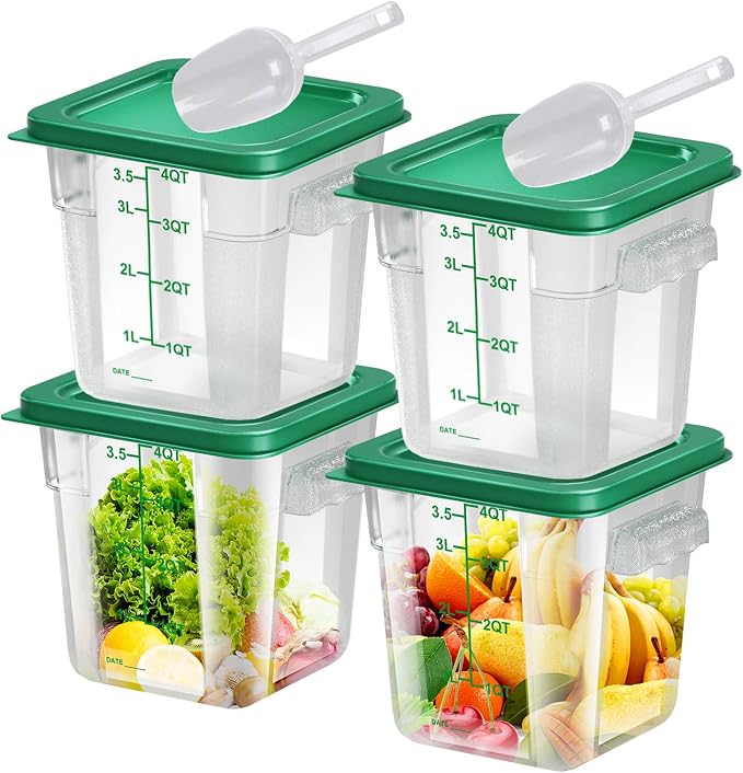 Square Food Storage Containers with Handles