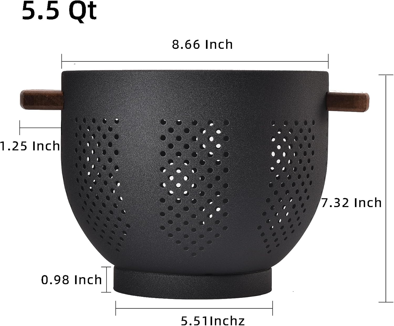 Metal Colander with Wooden Handle - Image 2
