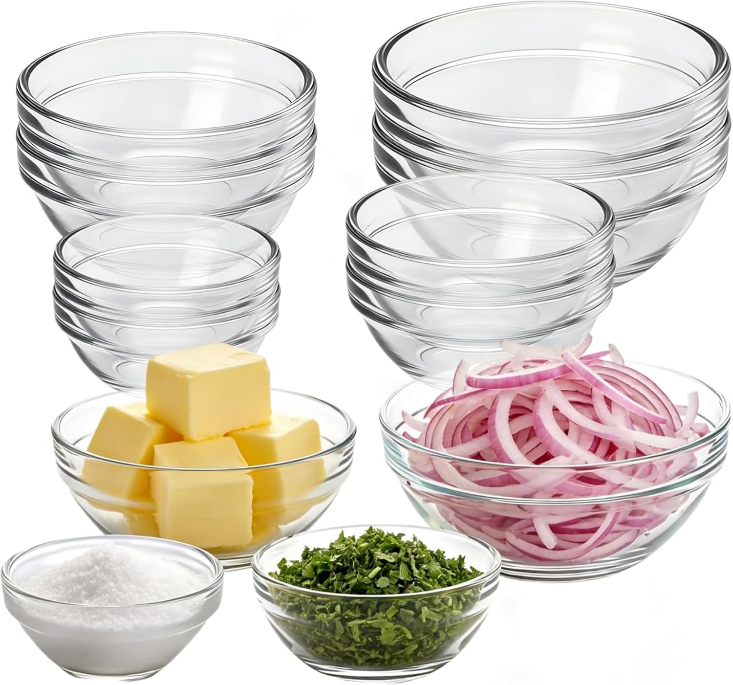 Stackable Glass Prep Bowls Set - Image 2