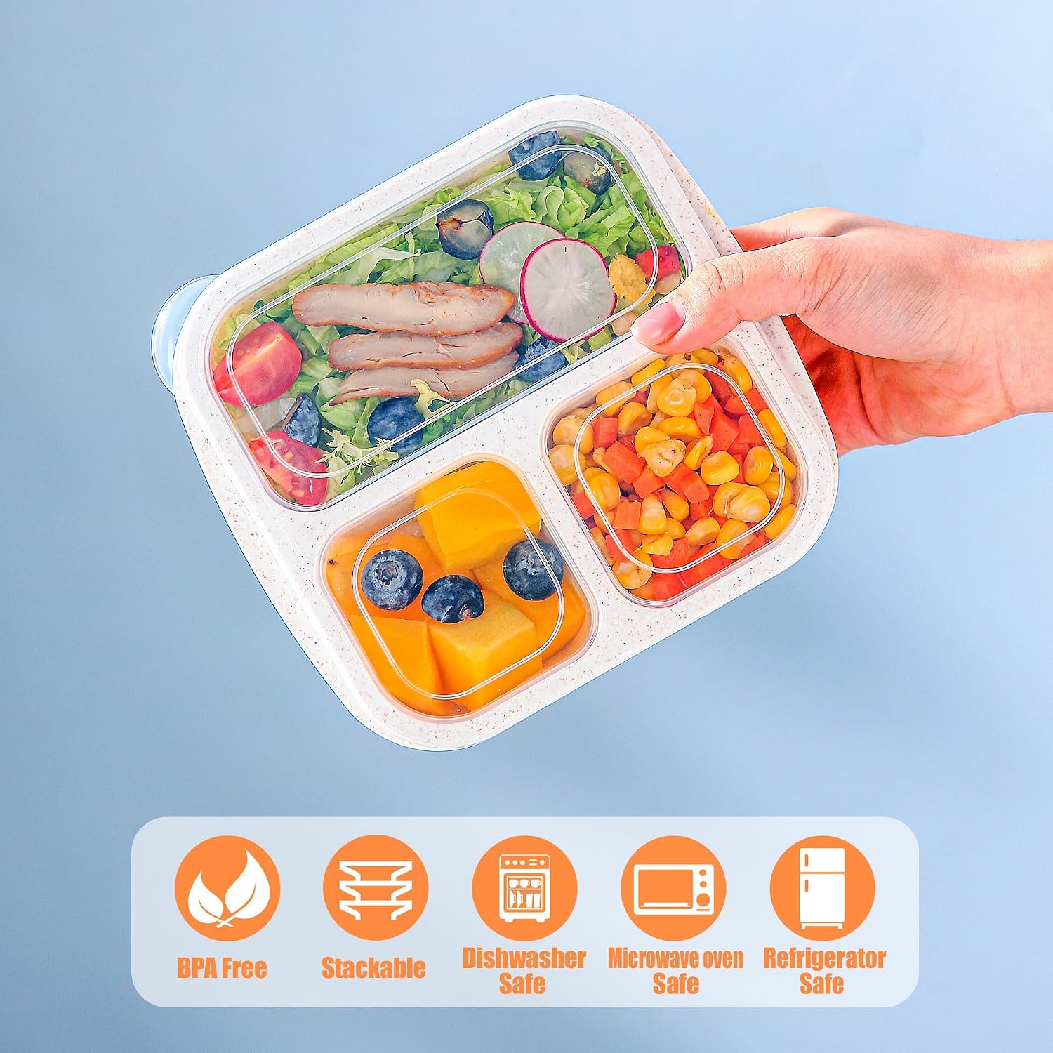 Kids' Bento Lunch Boxes with Compartments - Image 2