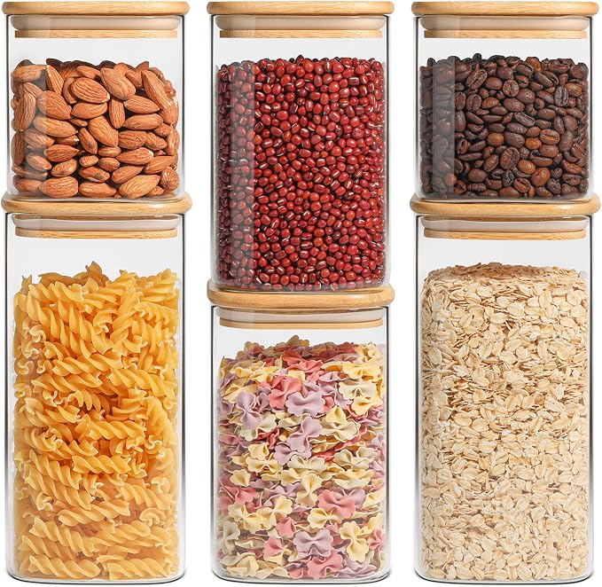 Square Glass Pantry Storage Jars