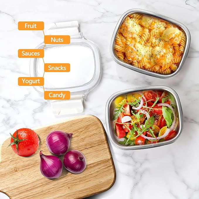 Stainless Steel Snack Containers with Lids