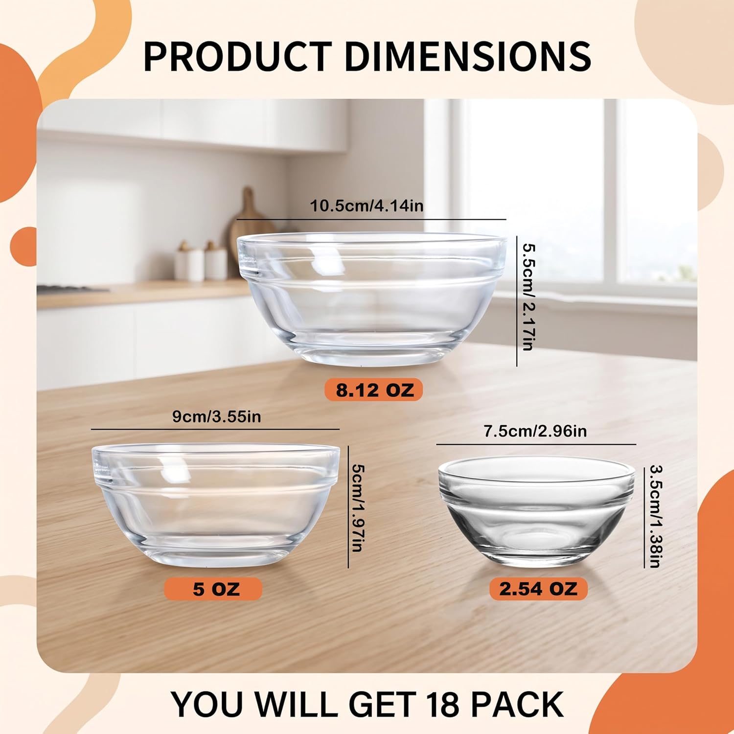 Small Glass Prep Bowls Set - Image 2