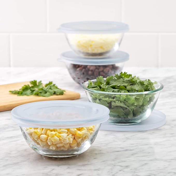 Glass Mixing Bowls with Storage Lids